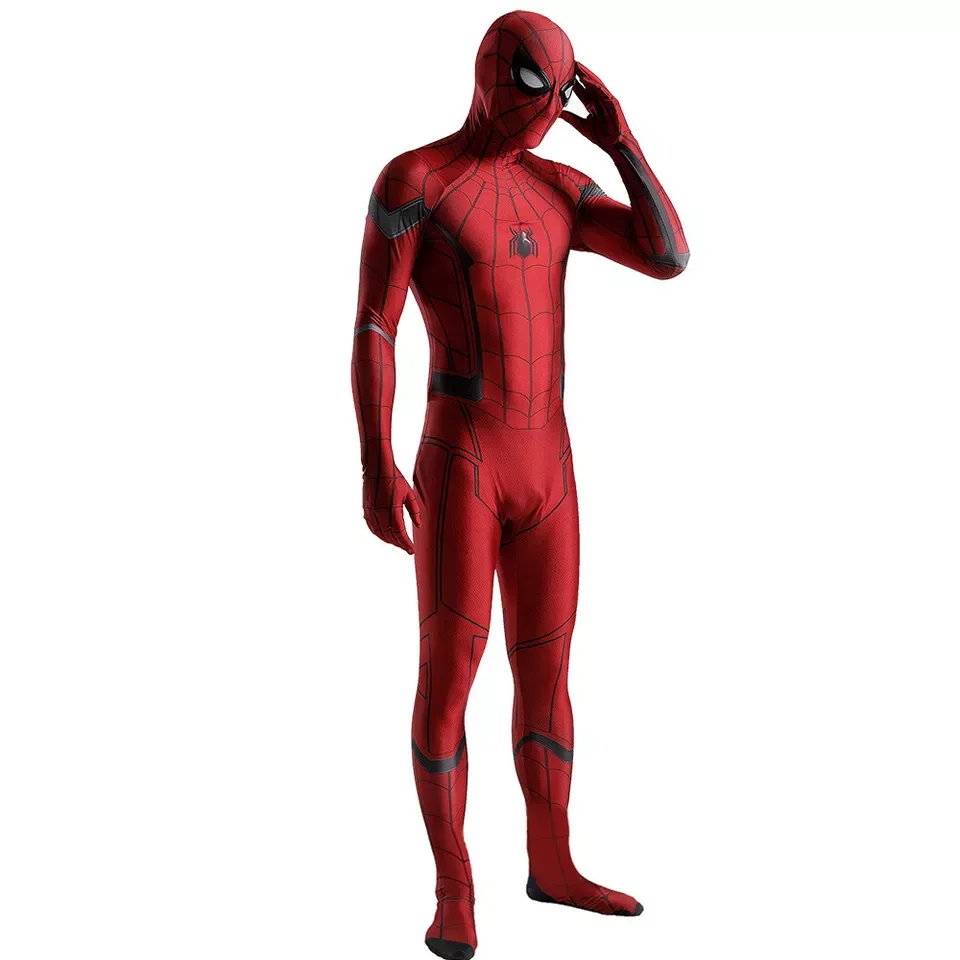 Disfraz de superhéroe de araña escarlata, traje completo de Spiderman, Zentai, segundo mono de regreso a casa para Halloween