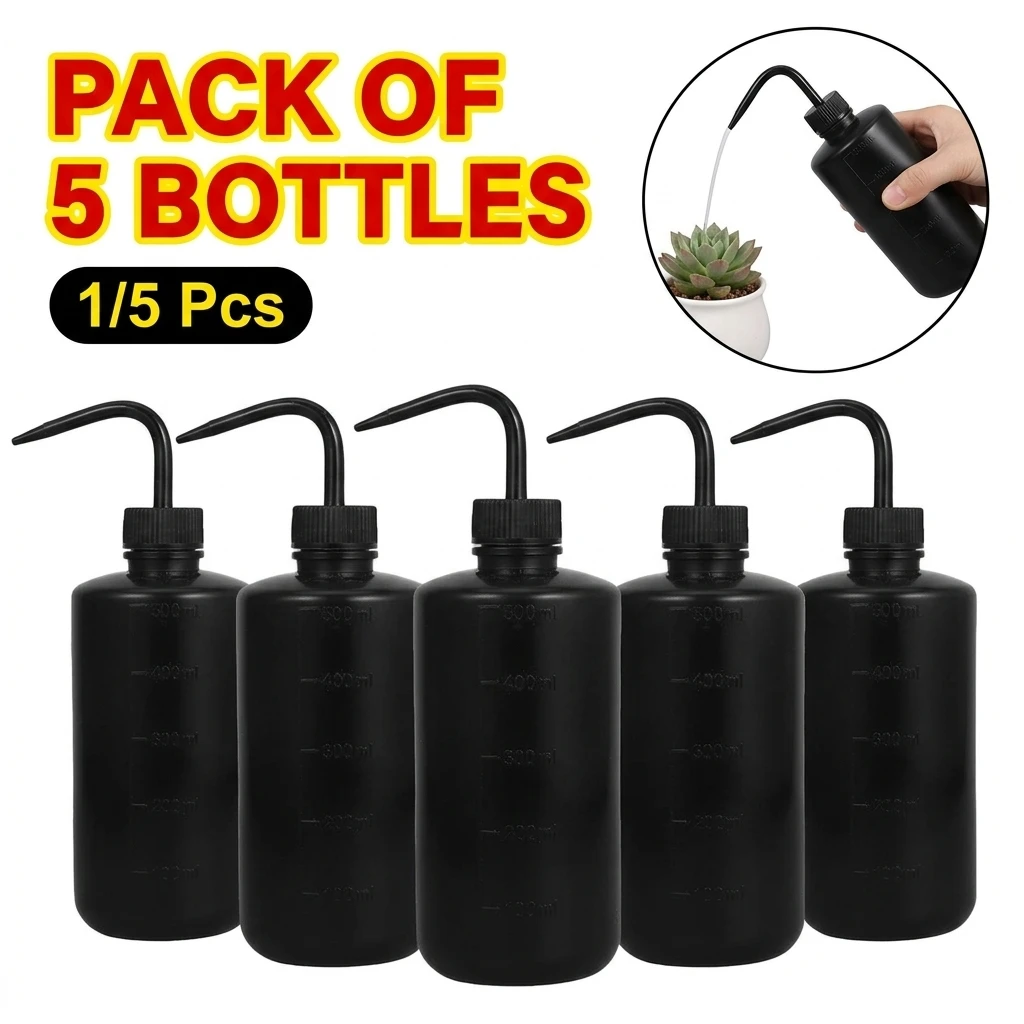 1/5Pcs Plastic Squeeze Bottle Tattoo Wash Bottle Lab Squirt Bottle Irrigation Bottle Eyelash Water Can for Cleaning Plant Experi