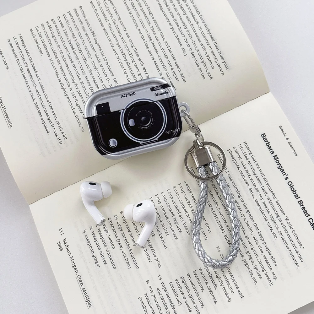 Lustige Vintage-Kamera-Schutzhülle für Apple AirPods 4 Pro Pro 3 Pro 2 mit Handgelenkschlaufe und Zubehörabdeckung