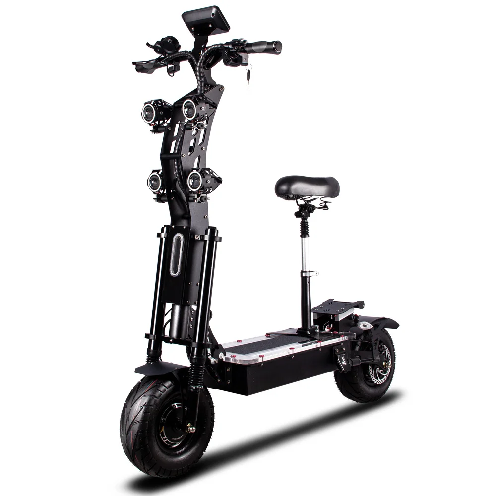 60V 8000W Electric Scooter with 13inch fat wheel, 90-150kms range, dual motor Adult E bikes