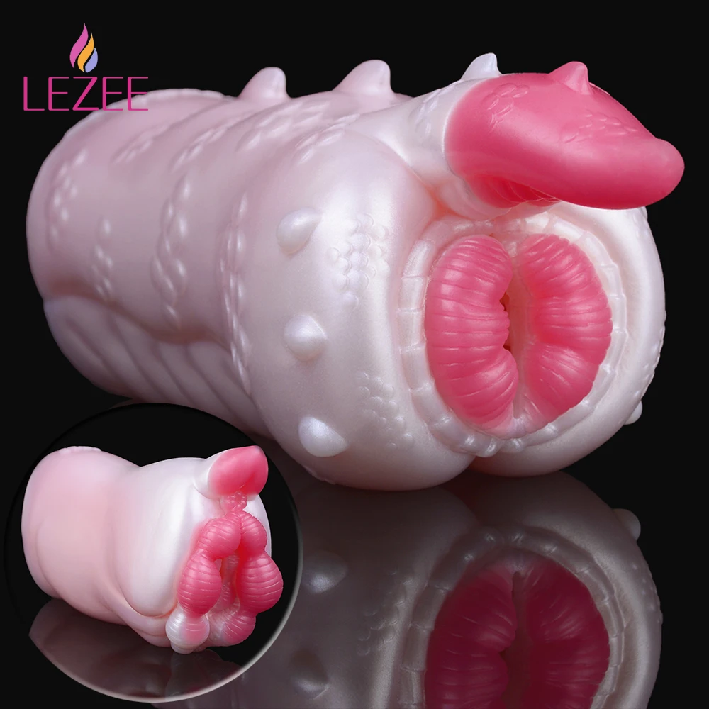 LEZEE Realistic Masturbator Cup Animal Tight Pussy Vaginal Sucking Blowjob Penis Massager Male Strocker Sex Toys For Men