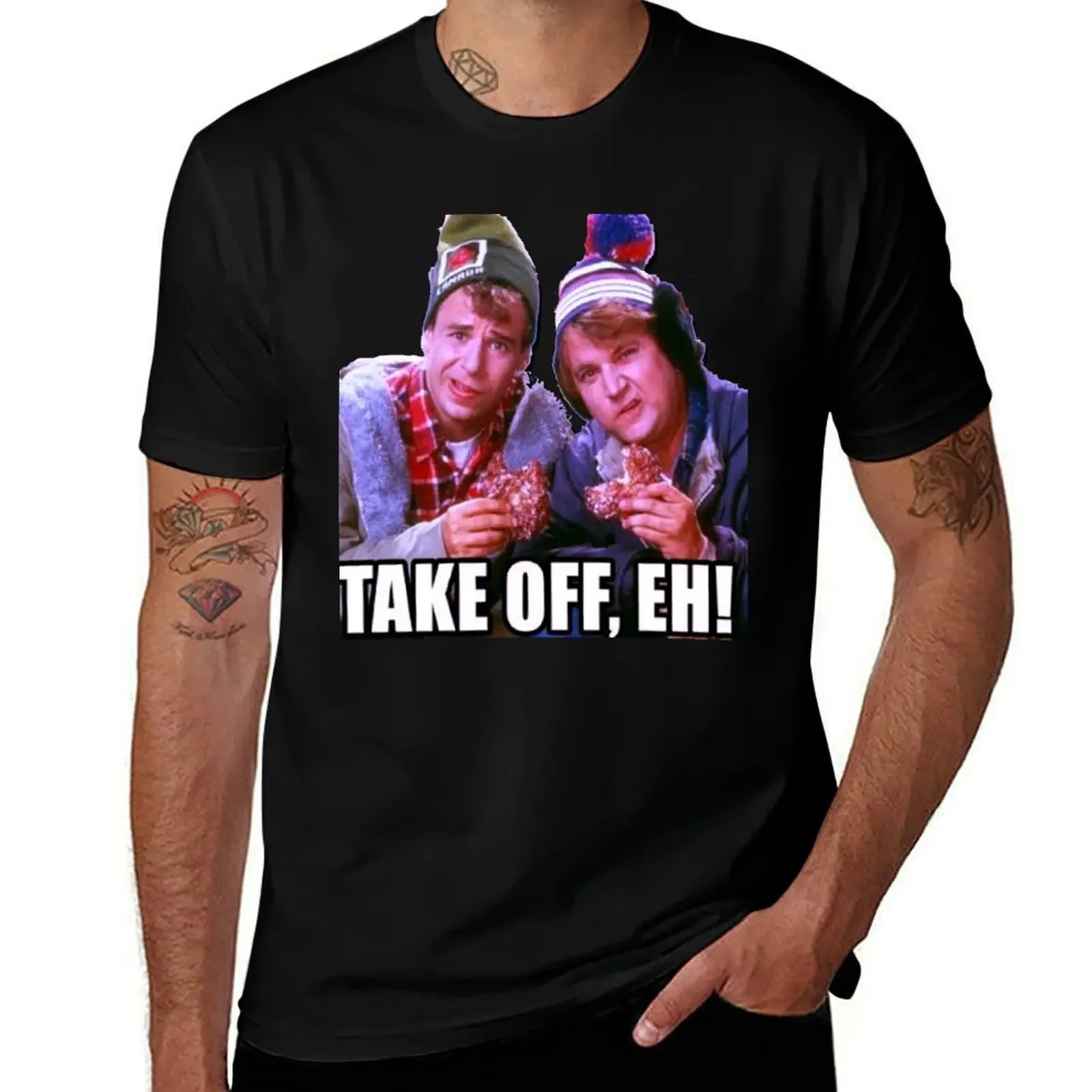 Take Off, Eh ! - Bob and Doug McKenzie - Vintage Canadian Comedy T-Shirt luxury designer mens white t shirts