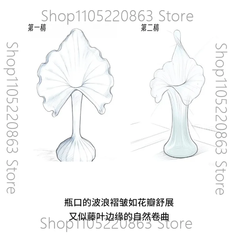 Art Nouveau medieval niche flower ornament frosted glass vase living room soft jewelry bottle