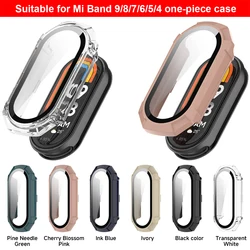 PC Hard Case + Glass for Xiaomi Mi Band 9 8 7 6 5 4 NFC Accessories Screen Protector Bumper Protective Case for Mi Band9 Miband8
