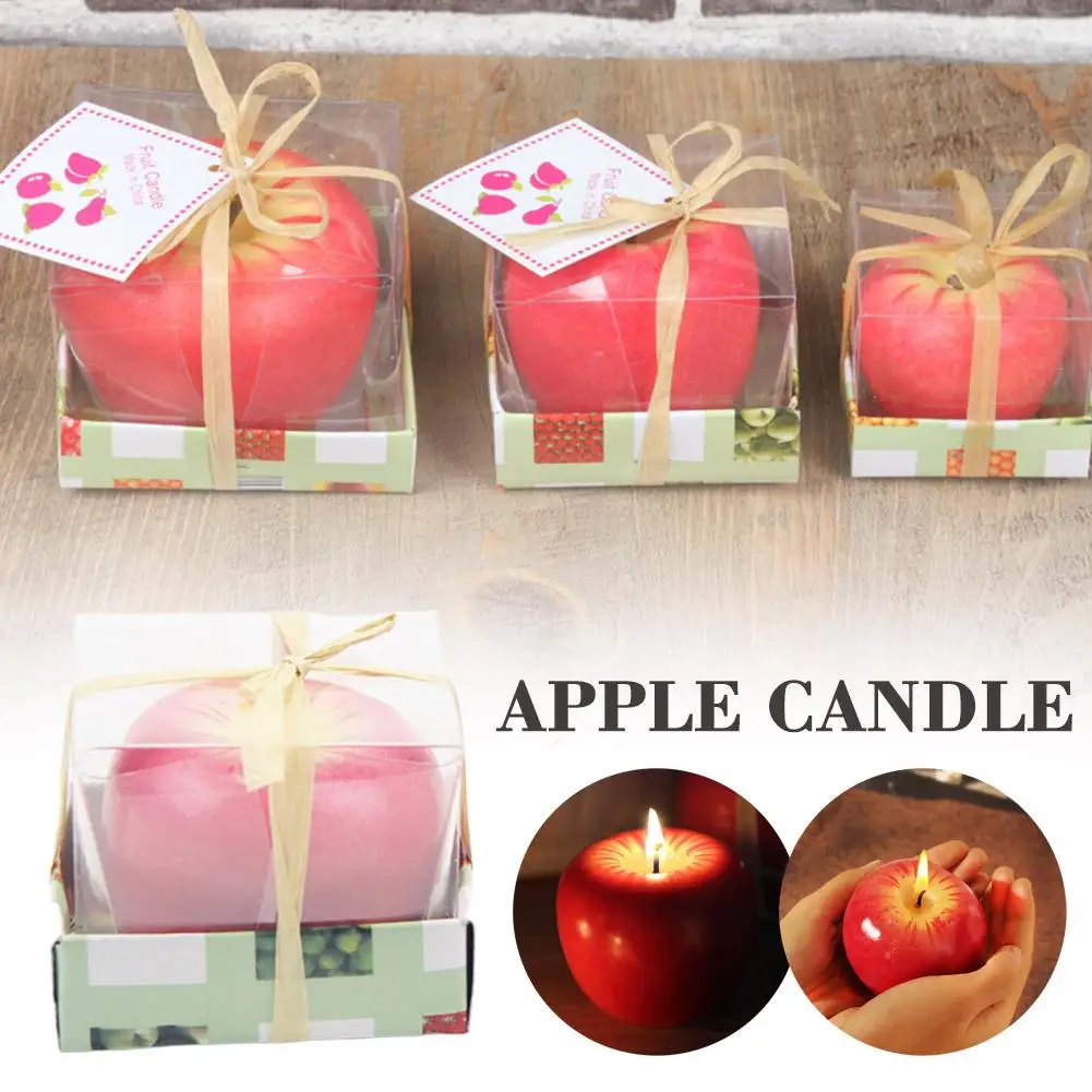 Прекрасный красный дизайн для свечей в форме яблока с фруктами и ароматом подарки на канун Рождественские подарки Рождественский креативный домашний декор