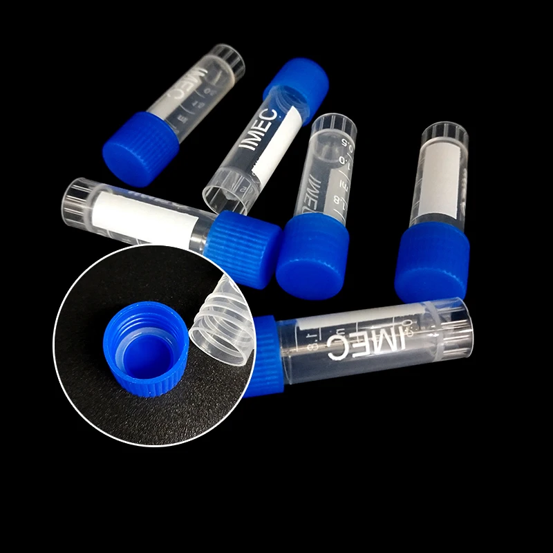 Probówki do krioprezervacji 1,8 ml, plastikowe, laboratoryjne, z podziałką, probówki kriotube 2 ml, probówki do próbek kriowialne z zakrętką, 100 sztuk — zdjęcie produktu 4