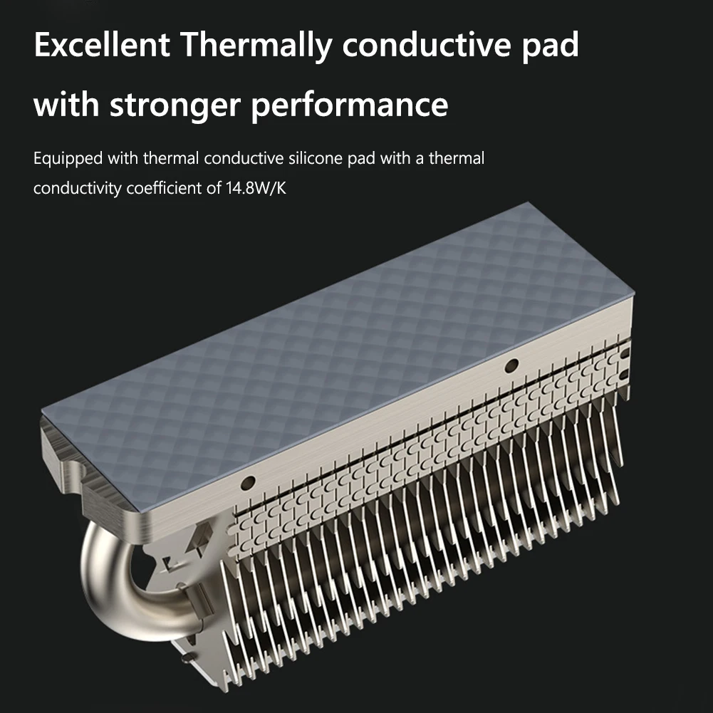 Enfriador de unidad de estado sólido HR-10 2280, chaleco de tubo de calor de 6mm para PCI-E M.2 SSD, disipador de calor 2280 SSD, radiador de disipación de calor SSD