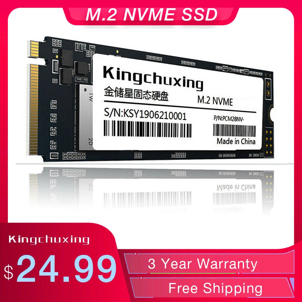 Kingchuxing M2 128GB 256GB NVME SSD 512GB 1TB 500GB SSD M.2 2280 PCIe Hard Drive Disk Internal Solid State Drive for Laptop Desk