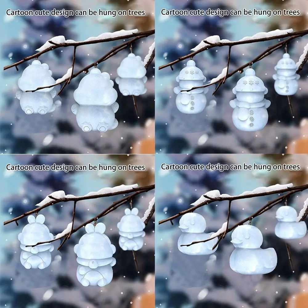 かわいいプラスチック雪玉クリップ恐竜アヒルの形の雪玉ツール雪玉メーカー漫画雪玉掴みクランプキッズギフト