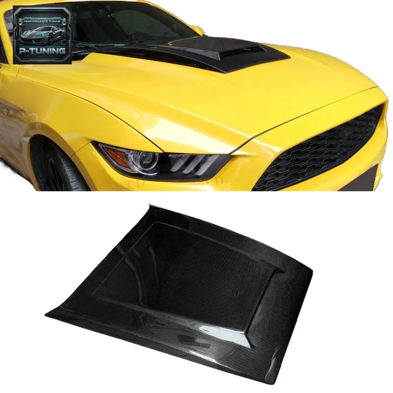 

2015-2017 for Ford Mustang Carbon Fiber Engine Hood Scoop Cover New Condition Car Accessories Body Kit