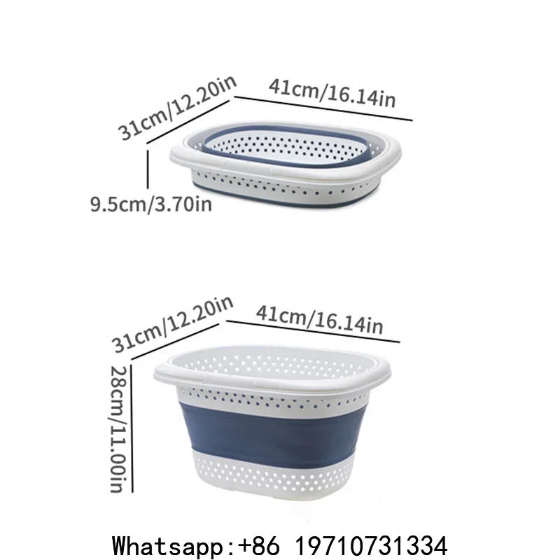 Collapsible Plastic Laundry Basket Folding Pop Up Bathroom Dirty Clothes Basket Household Plastic Large Storage Container view 6