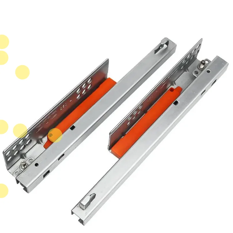 2PC/1Pair Rebound Press Push To Open Under Mount Furniture Kitchen Bath Drawer Slide Rail