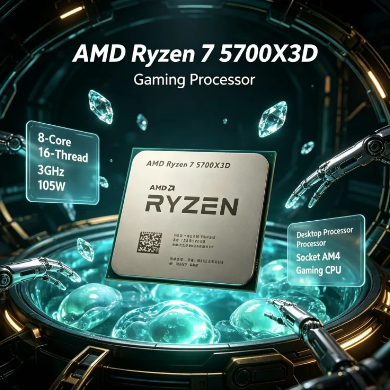 AMD R7 5700X3D Ryzen 7 Desktop Processor 8 Cores 16 Threads 3.0GHz Up to 4.1GHz 105W AM4 DDR4 CPU