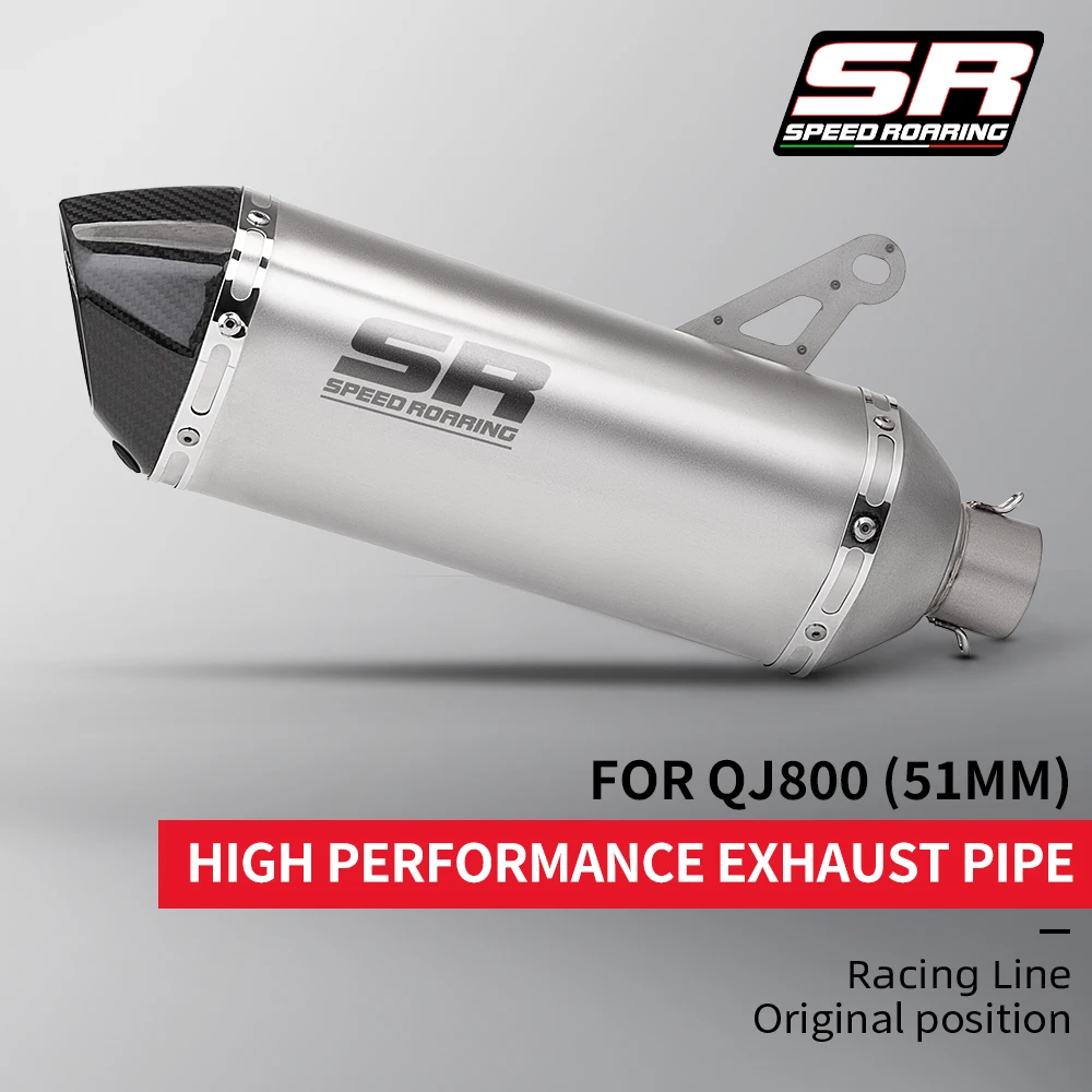 

Motorcycle Exhaust Tail Muffler 51mm For QJMOTOR SRK 800 Sai 800 Moto Racing Slip On Pipe Exhaust Accessories