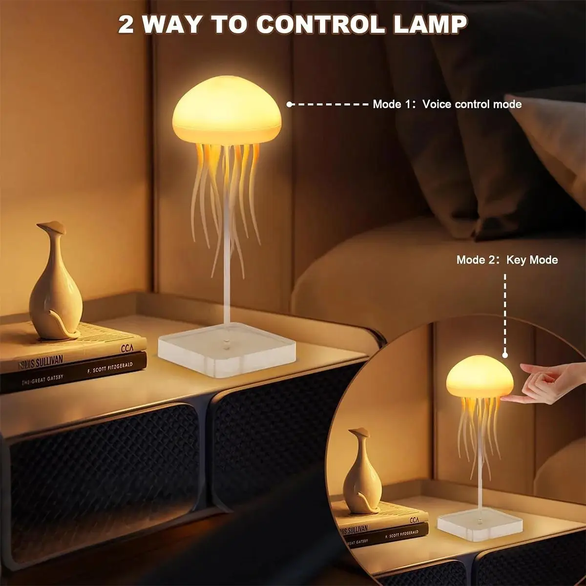 Medusa luz de noche faro creativo ambiente dibujos animados RGB gradiente lindo Usb luces decorativas decoración de vacaciones colgando 3d