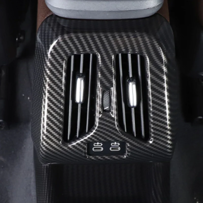 

For BMW X1 IX1 U11 2023-25 ABS Carbon Fiber Car Rear Air Conditioning Outlet Anti-kick Cover Decoration Interior Car Accessories