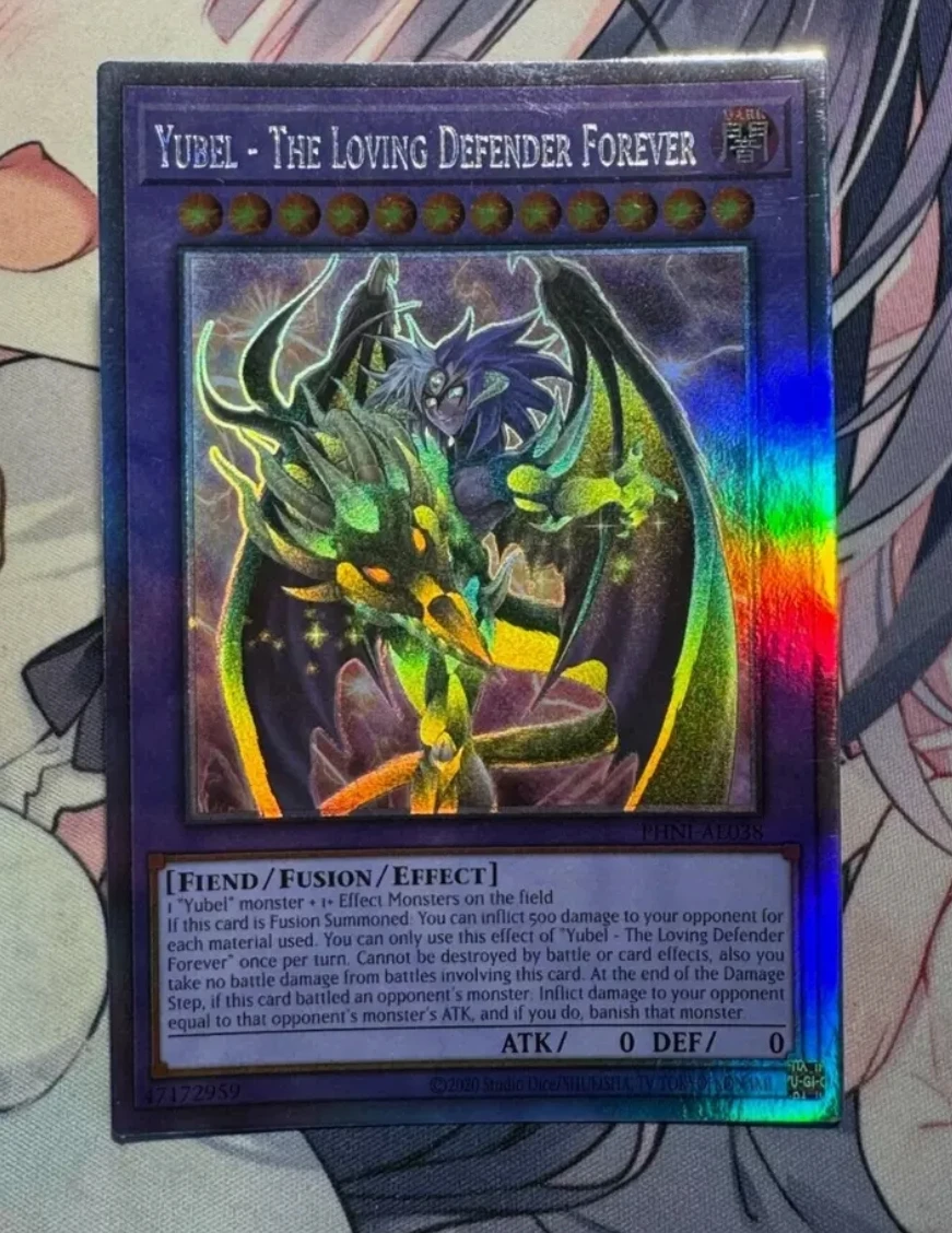 

Yugioh KONAMI PHNI-AE038 Yubel - The Loving Defender Forever Ghost Rare Holographic Asian English Collection Mint Card