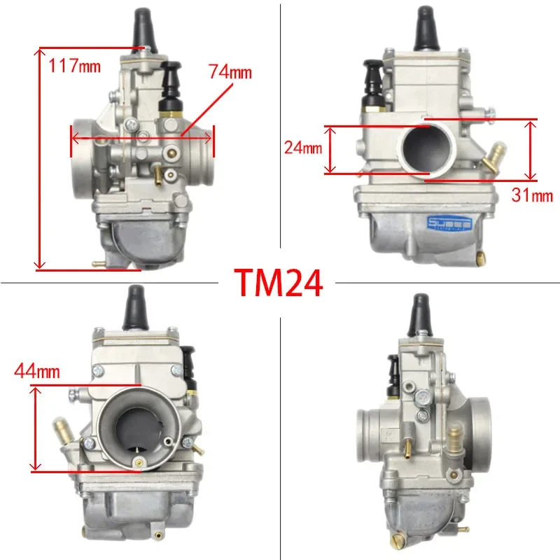 المكربن ل Mikuni TM24 TM28 TM30 TM TMX 50-650cc 2/4-السكتة الدماغية محرك CR250 KX125 KX150 دراجة نارية شقة الشريحة حنفية Carb