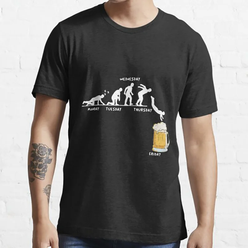 

Man Week Craft Beer Funny Gift T Shirt for Wine Lovers Graphic clothes 100% cotton printed tee All size tops S-6XL