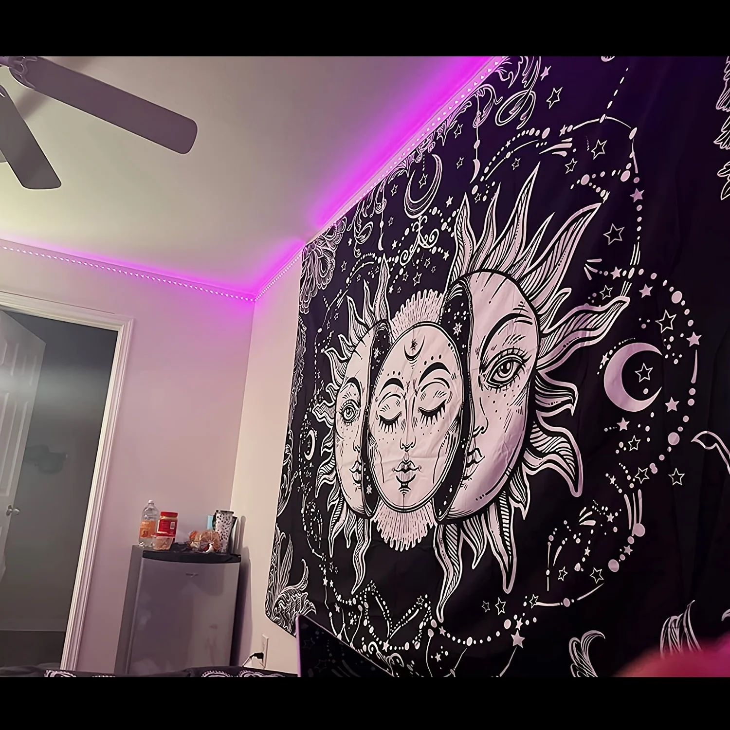 1pc 75*58cm Sun Moon Horoscope Divination Printed Tapestry Home DecorTapestry Wall Decor