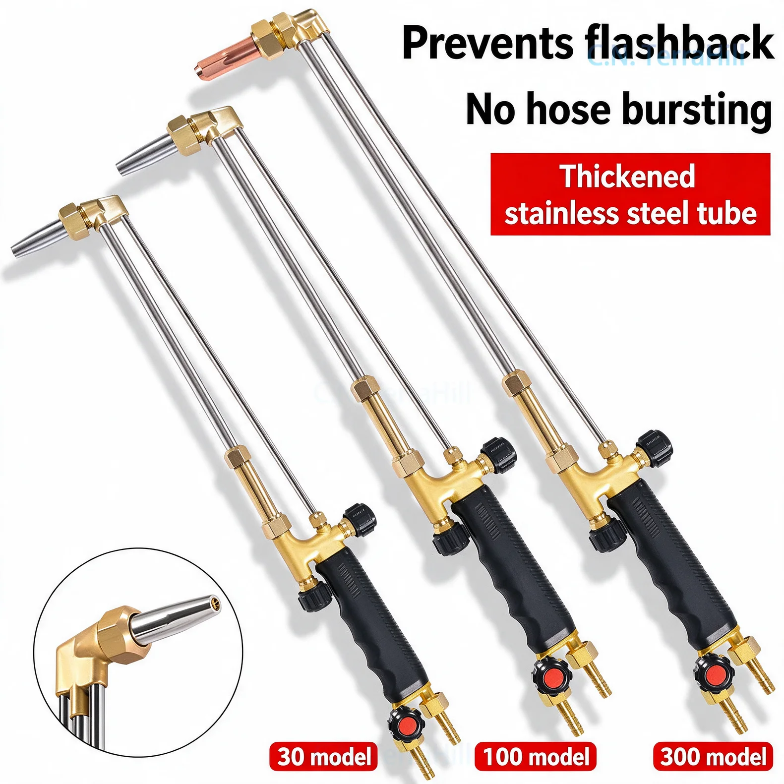Oxy-Acetylene Cutting Torch 30/100 Three-Tube Equal Pressure Flashback Arrestor Welding Cutting Tool for Metal Cutting