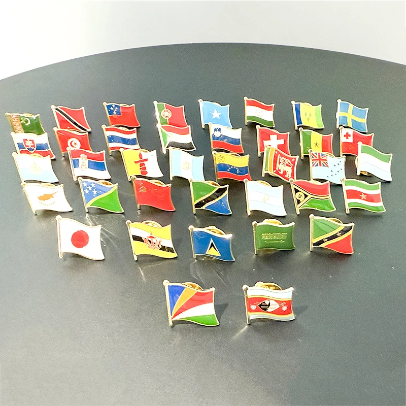 Insignias de bandera nacional de Tailandia, Pin de Metal para ropa, réplica de monedas Rozet Makara KS-0172