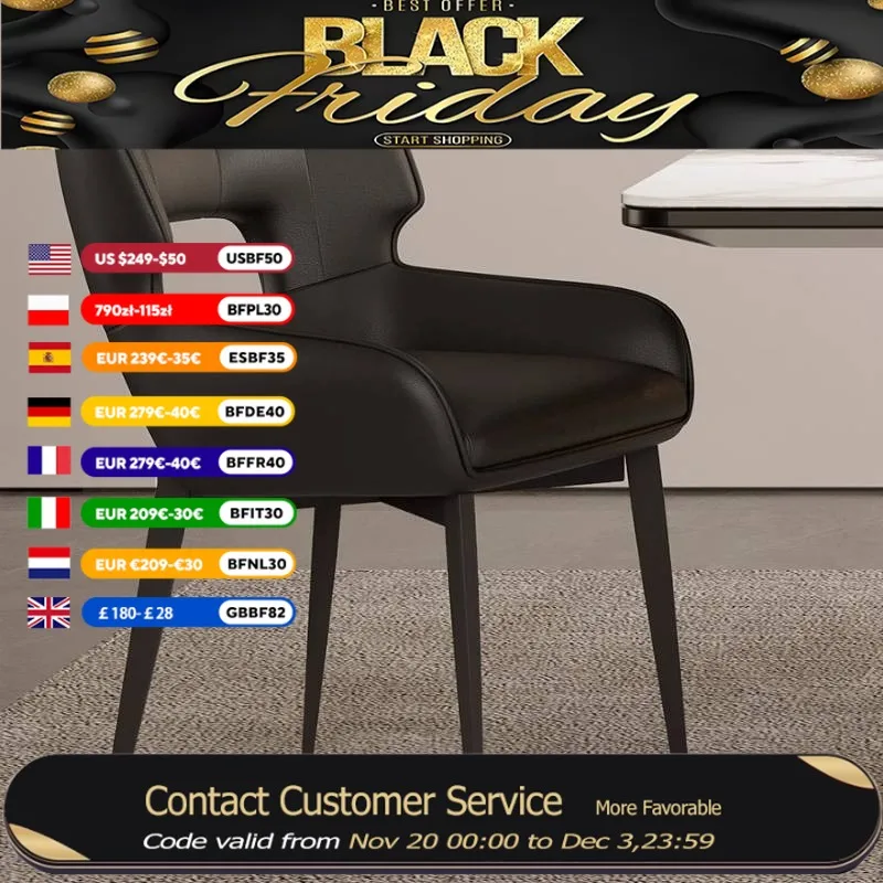 

Black Backrest Dining Chairs Decoration Modern Design Office Accent Dining Chair Sofa Living Room Sillas Para Comedor Furniture