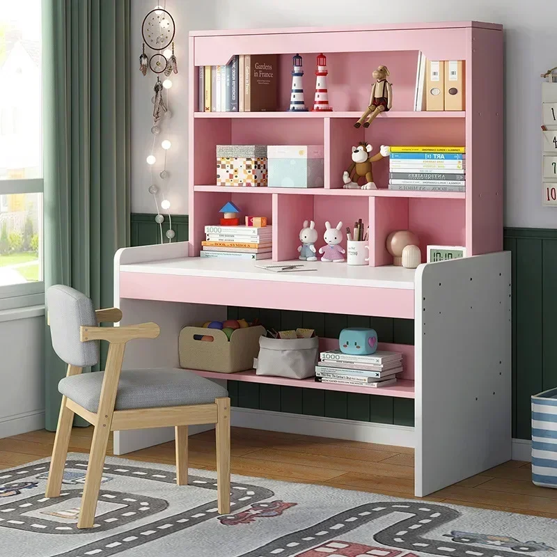 Kids Study Computer Table Dining Toddler Desk Table Pink Student Storage Wood Writing Ordenador Mesa De Estudio Children Office