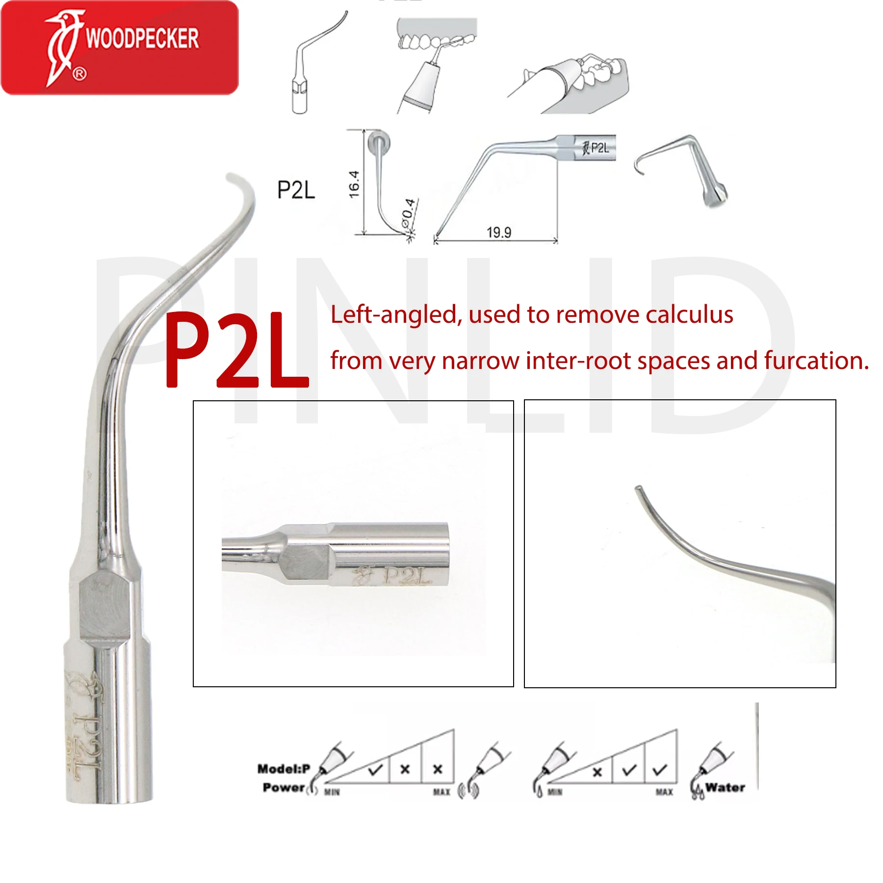 

P2L 1/5PCS Dental Ultrasonics Scaler Periodontal Tip EMS