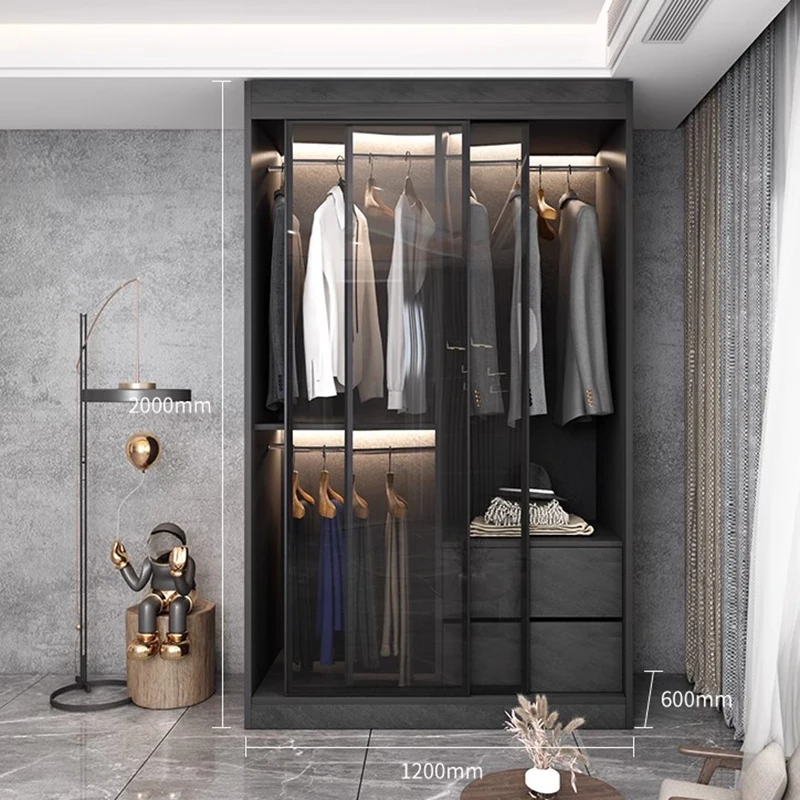 Partisi Lemari Ruang Tamu Kamar Tidur Kabinet Penyimpanan Plastik Lemari Pakaian Kain Nordic Modern Guarda Roupa Perabot Hotel