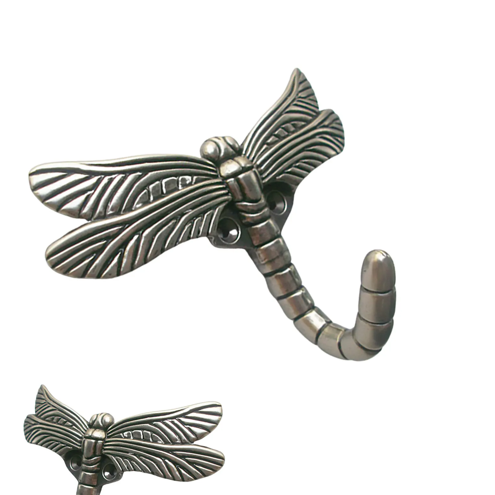 Dragonfly Cartoon Animal Coat Hook Ancient Silver Wall Mount for Coat Hat Towel Keys Storage Organizer Home Hotel Living Room