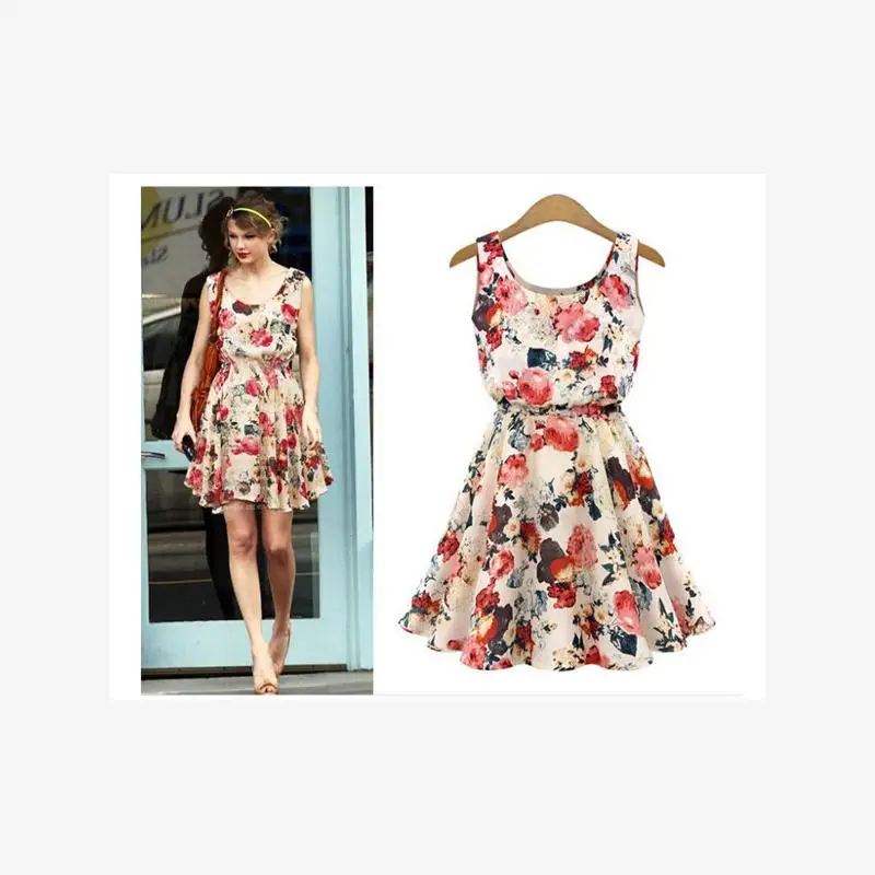 Verão 2024 feminino casual impressão fina dr cintura alta a linha saia rua sle padrão floral ort dr para senhoras jovens