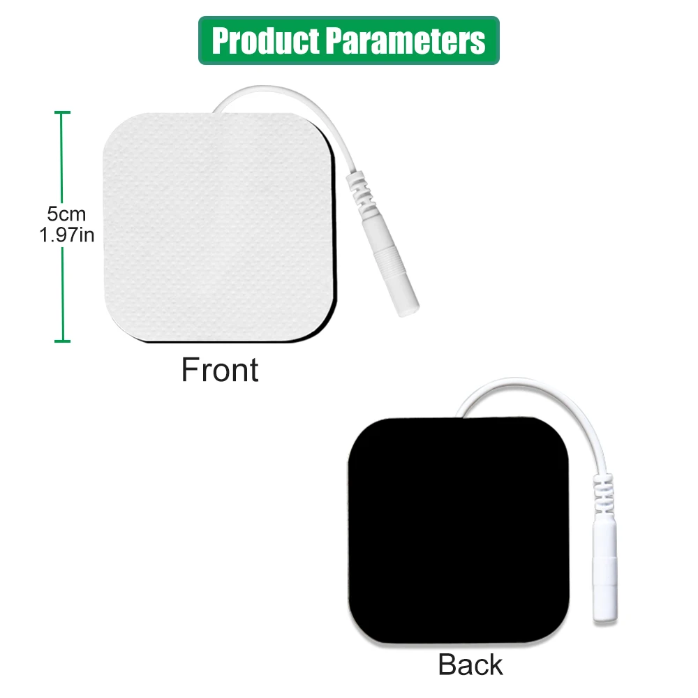 Electrode Pads TENS Unit Replacement Pads 2"x2" Reusable Self-Adhesive Patches for Electrotherapy EMS Physiotherapy Massager - Image 2