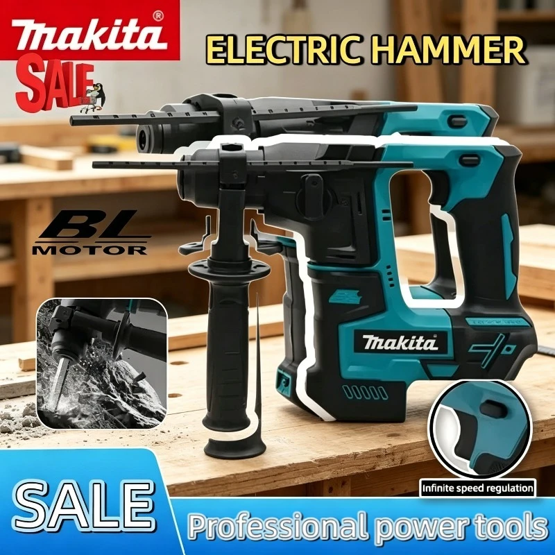 Martelo elétrico sem fio Makita, sem escovas, para bateria Makita 18v, ferramenta elétrica.