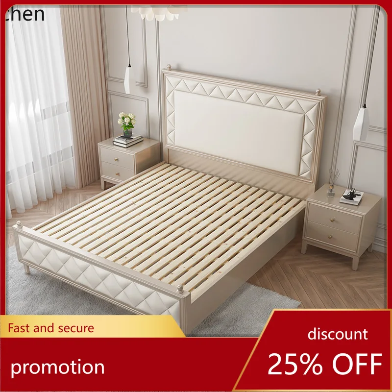 

YFY Solid Wood Bed Master Bedroom High-End Simple Storage Bed Home Decor