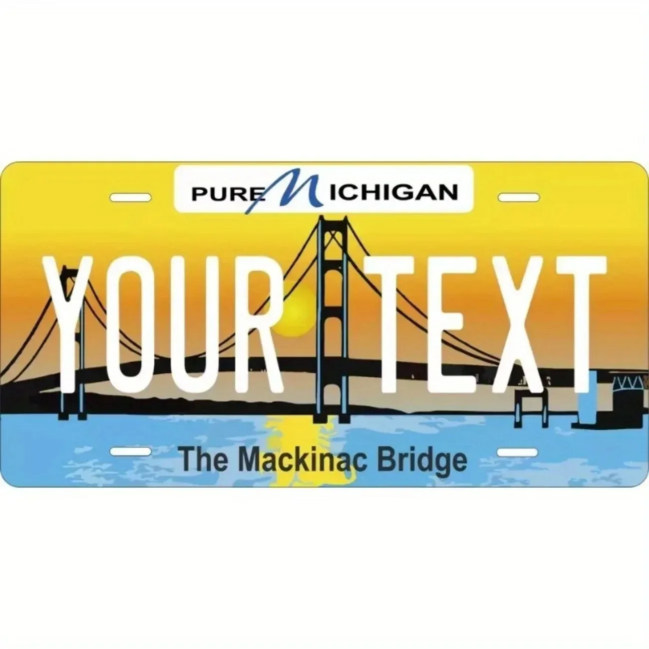 1pc Custom Michigan Aluminum License Plate | 12x6 Inch Personalized Spirited Design | Car & Home Decor (Decor Only)