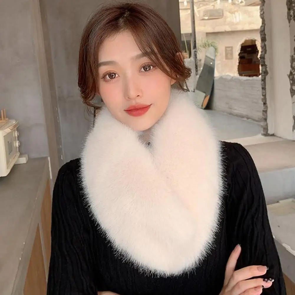 Neck Warmer Clip Buckle Versatile Cold Resistant Women Winter Faux Fox Fur Collar Scarf   Winter Scarf  Daily Wear