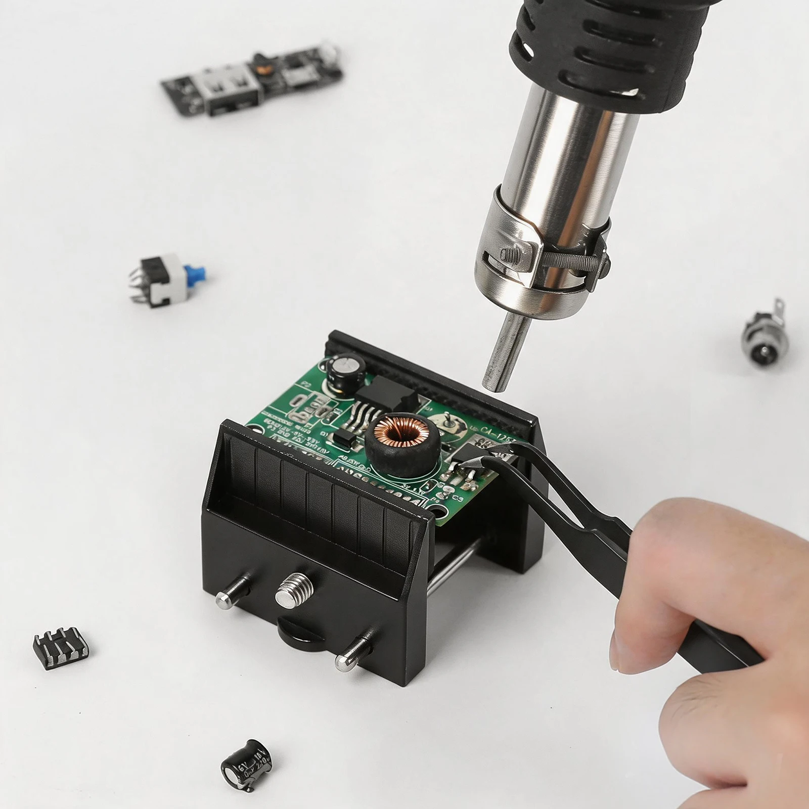NEWACALOX Adjustable PCB Holder with Magnetic Base Soldering Third Hand Helping Hands Multifunctional Clip for Soldering/DIY