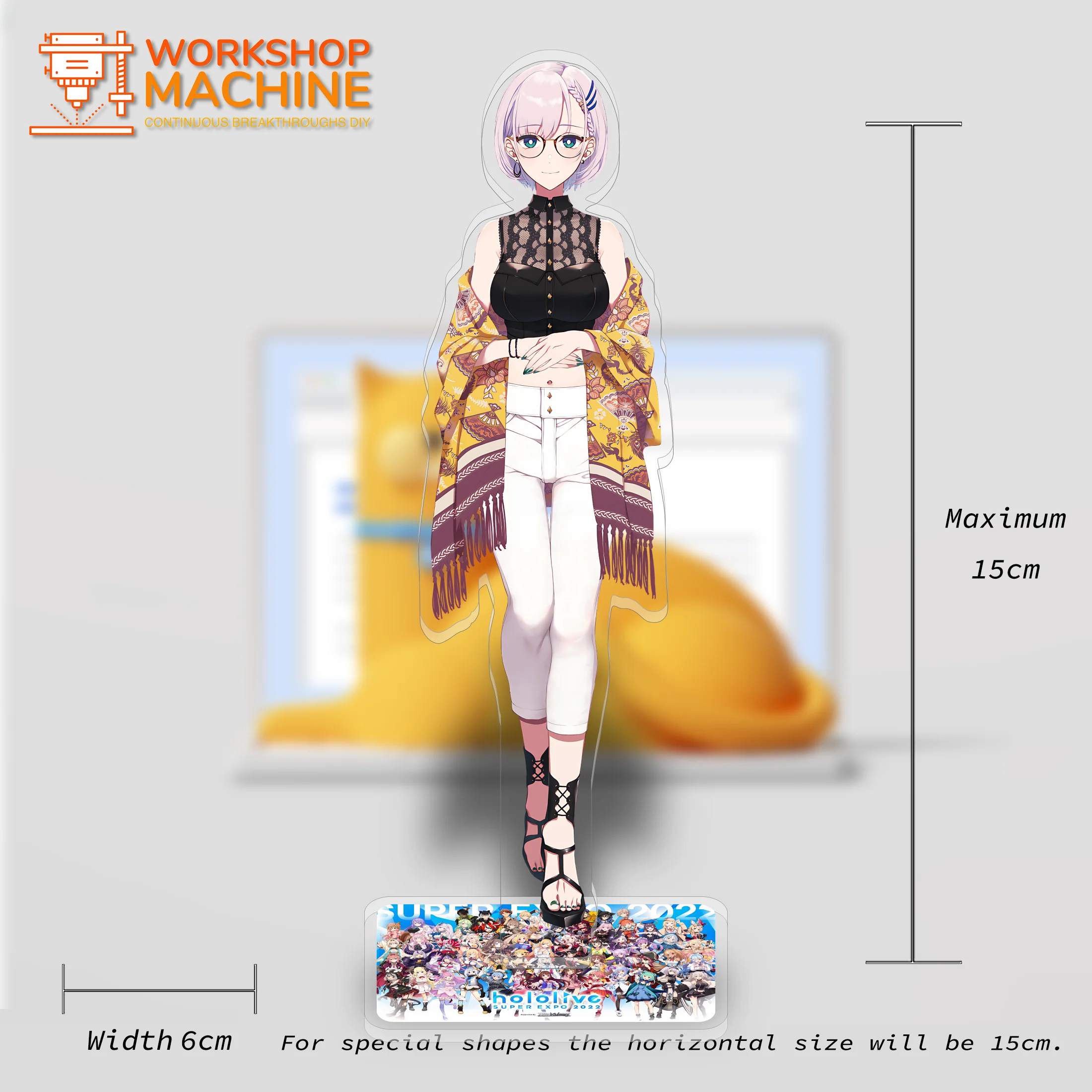 Hololive P2 karakter Anime akrilik Model dudukan pajangan Model dekorasi meja kantor ornamen hadiah properti pasangan ornamen sasis