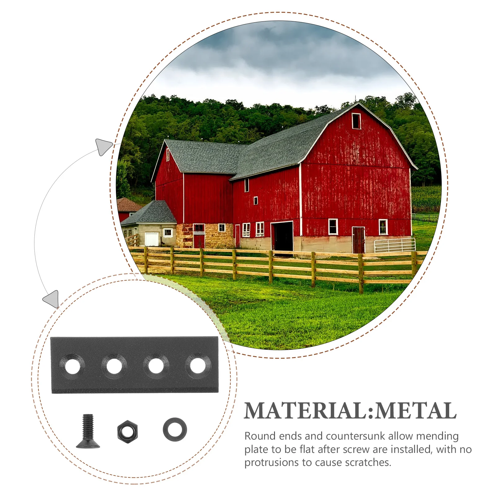 

1 Set Sliding Barn Door Hardware Connector Track Connection Plates Metal Flat Straight Brackets Repair Replacement Part For Door