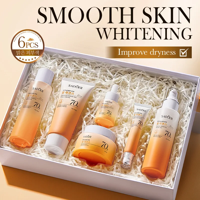 

Crown Diamond 6pcs Rice Toner 70% Rice Extract Serum With Niacinamide Repair Nourishing Shrinking Oil Control Skincare Set
