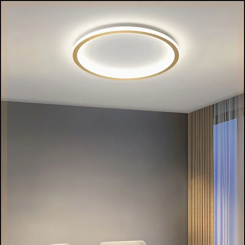 Plafonnier LED Circulaire Ultramince et Minimaliste au Design Moderne, Luminaire Décoratif de Plafond, Idéal pour un Couloir, une Chambre à Coucher, un Salon ou une Maison