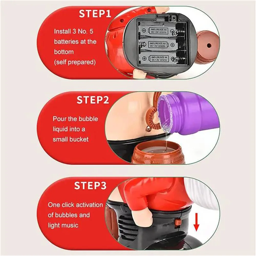 Santa Claus Bubble Machine Christmas Gnomes Bubble Machine Funny Bubble Blower Automatic Fart Bubble Blower Toy Party Favors