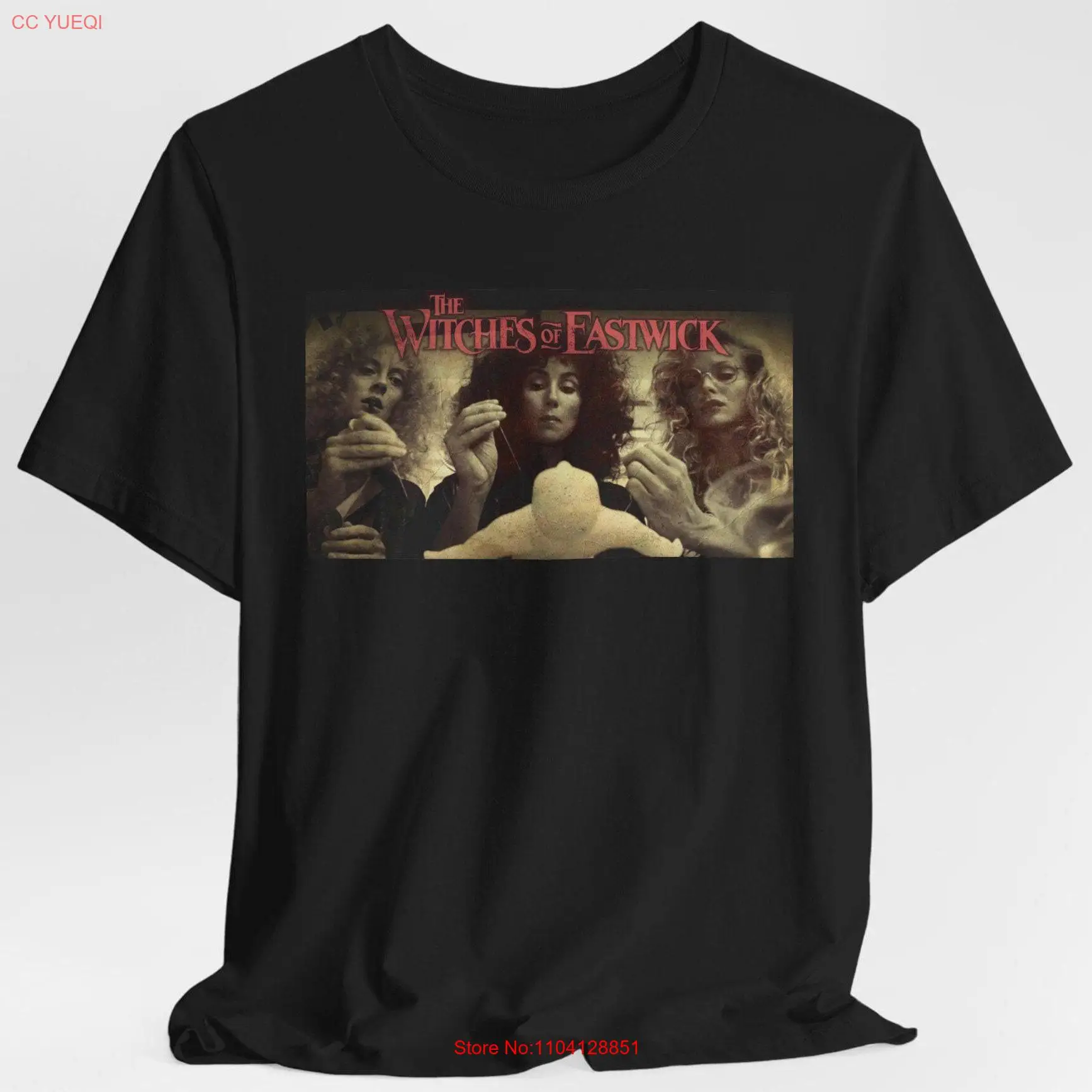 تي شيرت The Witches of Eastwick تي شيرت كلاسيكي للفيلم الجمالي 1980s رعب تشير سوزان ساراندون ميشيل بيفيفر