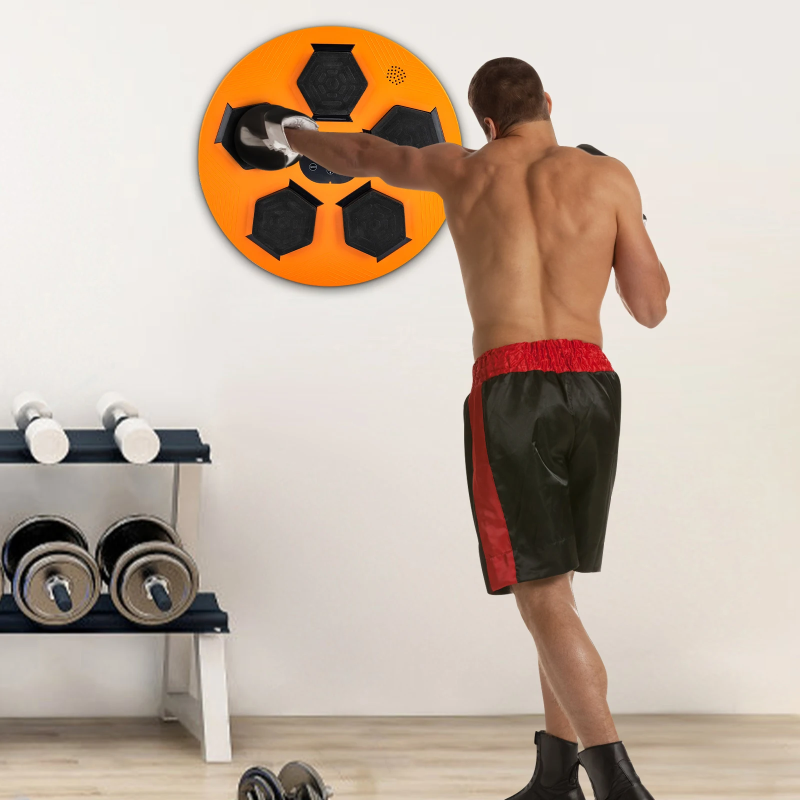 

Music Boxing Machine, Wall Mount Target Punching Pads & LED Display for Smart Home Fitness & Stress Relief Office Gym Workout