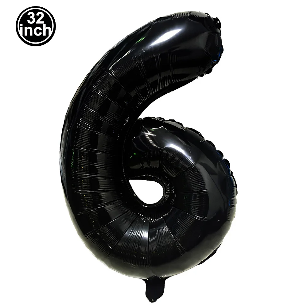 Number 6 Balloon 6 Digit Balloons Six Blue Figure Green Globe 6th Birthday Big Large Red Rose Golden Black Colorful 32 inch