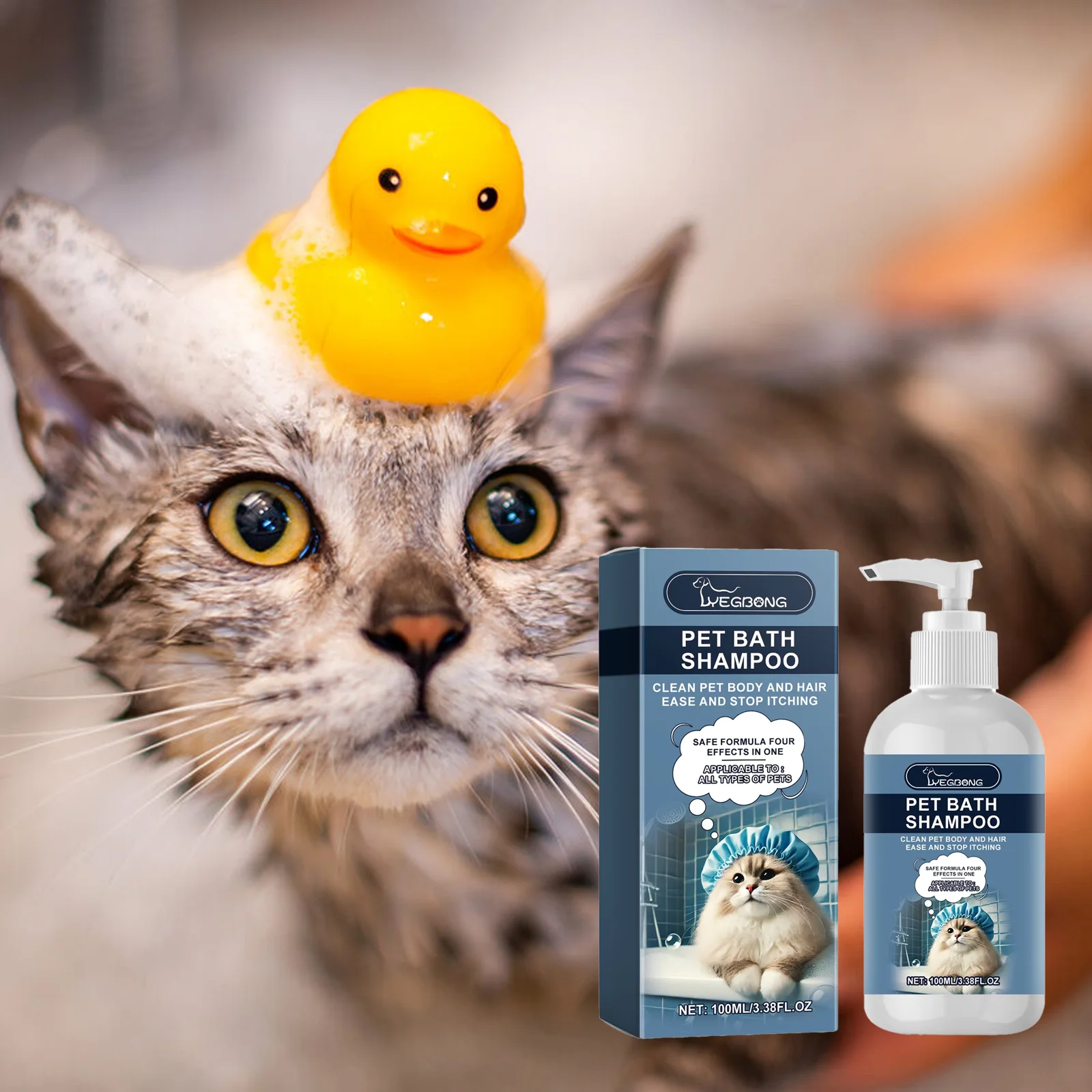 100 ml Haustier-Badeshampoo für Katzen und Hunde – mildes, nicht reizendes tägliches Duschgel, das spendet Feuchtigkeit, nährt und geruchsreduziert