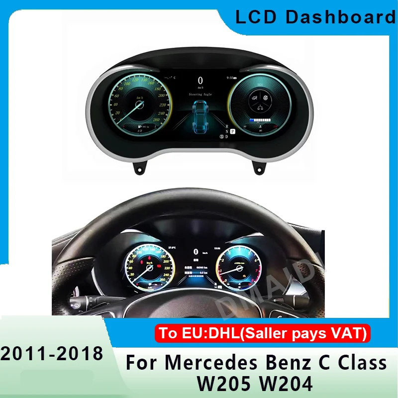 

Car LCD Digital Cluster Virtual Cockpit Speed Meter Head Unit For Benz C Class W204 W205 2011-2018 Accesorries Dashboard Display