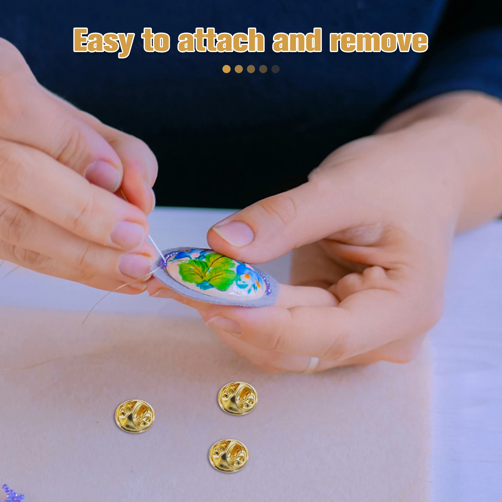 

100Pcs Reliable Brass Locking Pin Backs Elegant Craftsmanship for Brooches Lapel Pins Hat Badges Formal Events Accessories