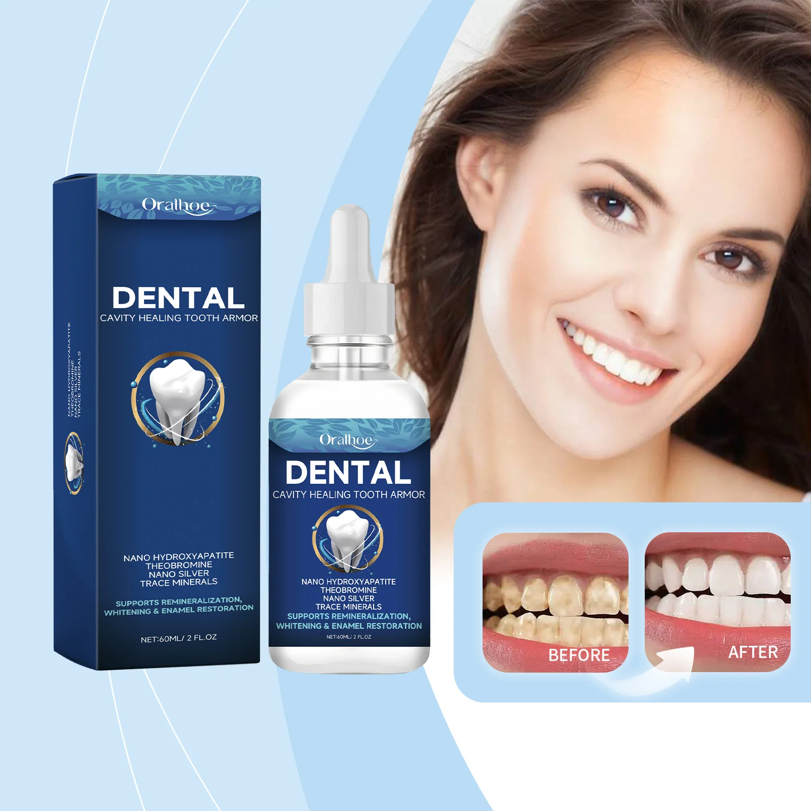 Soin dentaire liquide, haleine fraîche durable, nettoyage en profondeur, hygiène buccale, élimine les taches, sérum éclaircissant pour les dents, essence pour le soin des gencives